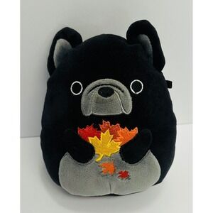 Squishmallows Rhett The Black French Bulldog w Autumn Leaves 5" Stuffed Animal